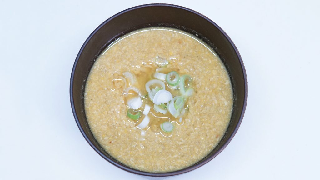 川かに汁(上から撮影のアングル)