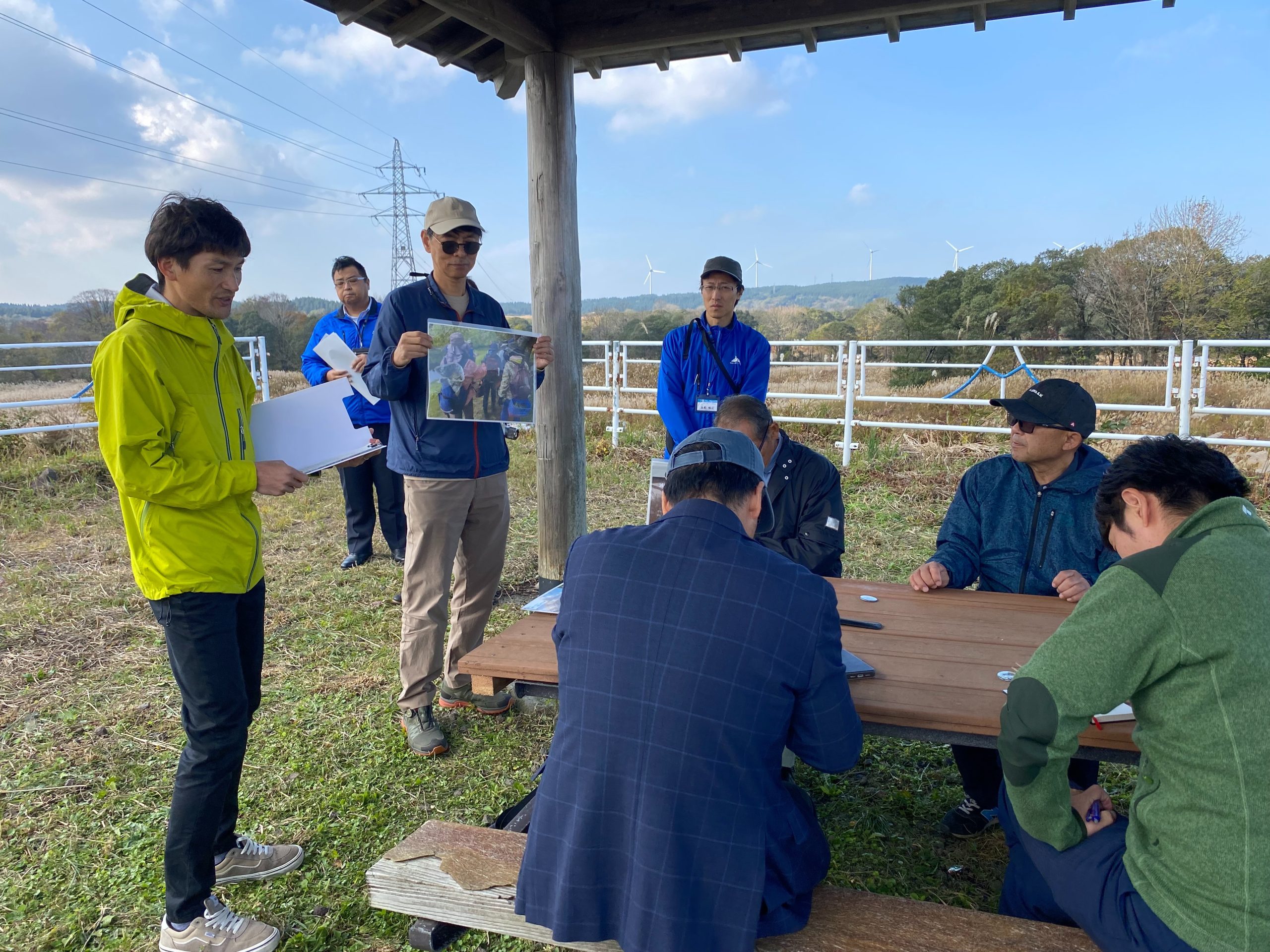 日本ジオパーク再認定審査の現地確認の様子